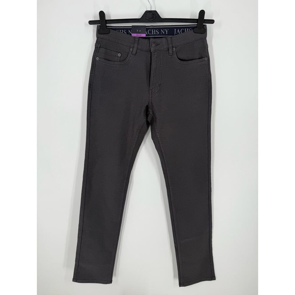 NEW Jachs New York Men’s 5-Pocket Stretch Twill Straight Gray 30/34 - Picture 2 of 12